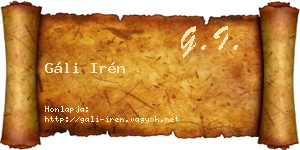 Gáli Irén névjegykártya
